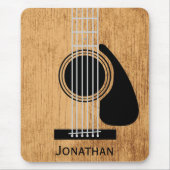Altes hölzernes Akustikgitarrenmonogramm Mousepad (Vorne)