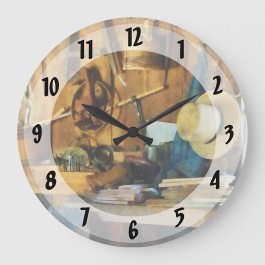 Altes hölzernes Geschäft Große Wanduhr (Vorderseite)