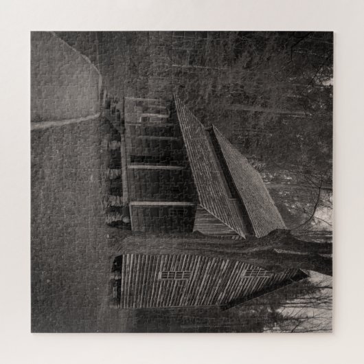 Altes Holzhaus Puzzle (Horizontal)