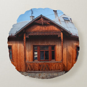 Altes Holzhaus traditionelle Unterkunft, antiken Rundes Kissen