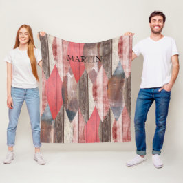 Altes Holzmuster Rustikal Personalisiert Fleecedecke
