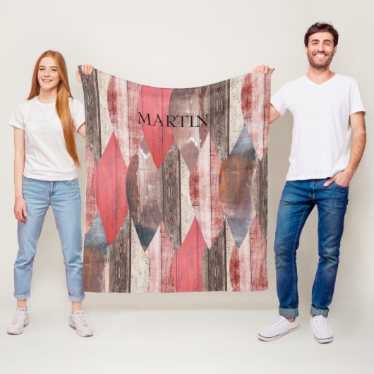Altes Holzmuster Rustikal Personalisiert Fleecedecke (Beispiel)