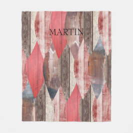 Altes Holzmuster Rustikal Personalisiert Fleecedecke