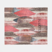 Altes Holzmuster Rustikal Personalisiert Fleecedecke (Vorderseite (Horizontal))