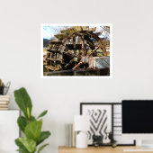 Altes Holzrad Poster (Heimbüro)