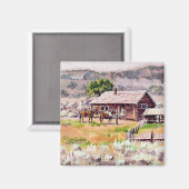 ALTES HOMESTEAD VON SHARON SHARPE MAGNET (Vorderseite/Rückseite)