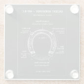 Altes Hufeisen Diagramm Glasuntersetzer (Rückseite)