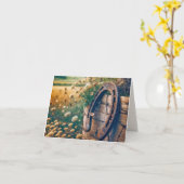 Altes Hufeisen und Wildblumen Karte (Gelbe Blume)