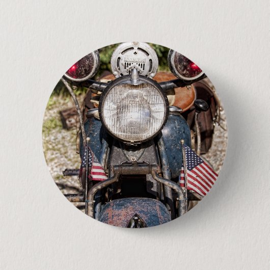 altes indisches Polizeimotorrad Button (Vorderseite)