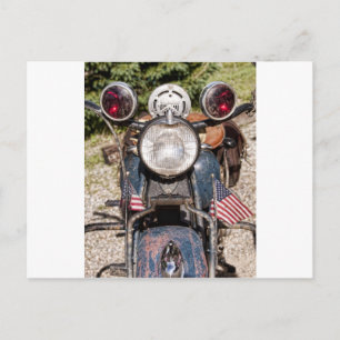 altes indisches Polizeimotorrad Postkarte