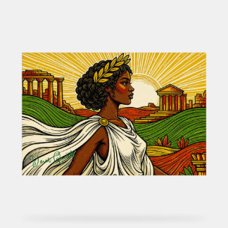 Altes Inspiriertes Frauenporträt Acrylschild