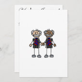 Altes Interrassisches Paar Einladung (Vorne/Hinten)