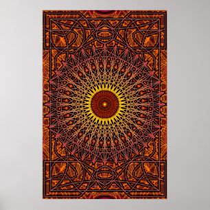 Altes Intuitions-Mandala-Kunst-Plakat Poster