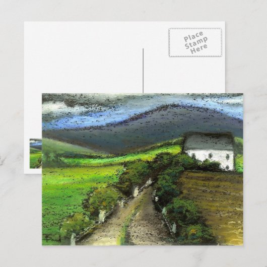Altes irisches Bauernhaus Postkarte (Vorne/Hinten)