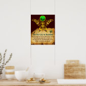 Altes irisches Segen-Pergament mit Goldschmetterli Poster (Küche)
