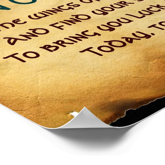 Altes irisches Segen-Pergament mit Goldschmetterli Poster (Ecke)