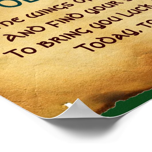 Altes irisches Segen-Pergament mit Goldschmetterli Poster (Ecke)