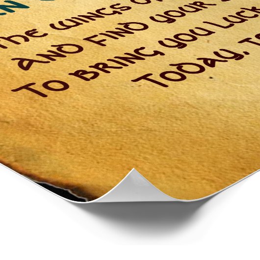 Altes irisches Segen-Pergament mit Goldschmetterli Poster (Ecke)