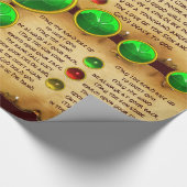 Altes irisches Weihnachtsgesegment, Kleeblätter Geschenkpapier (Ecke)