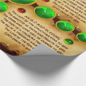 Altes irisches Weihnachtsgesegment, Kleeblätter Geschenkpapier (Ecke)