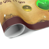 Altes irisches Weihnachtsgesegment, Kleeblätter Geschenkpapier (Rolleneckpunkt)