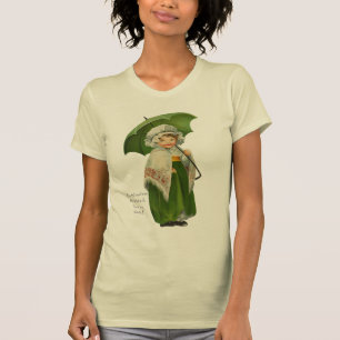 Altes Irland Irisches Regenschirm Mädchen T-Shirt