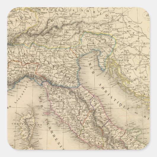 Altes Italien 3 Quadratischer Aufkleber (Vorderseite)