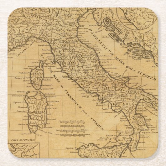 Altes Italien Rechteckiger Pappuntersetzer (Vorderseite)