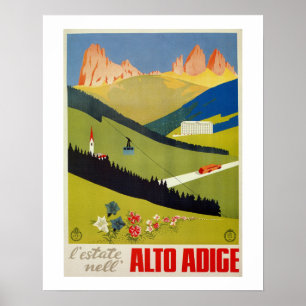Altes italienisches Alpen-Reiseposter (Südtirol) Poster