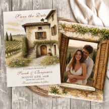 Altes italienisches Bauernhaus Foto Save the Date