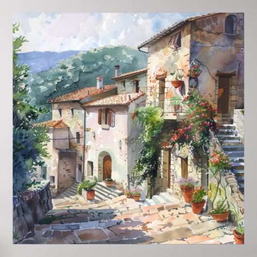 Altes italienisches Dorf Poster (Vorne)