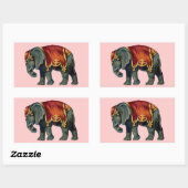 Altes Iustração des Zirkus-Elefanten Rechteckiger Aufkleber (Blatt)