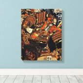 Altes japanisches Gemälde von Samurai Fighting um Leinwanddruck (Insitu (Holzboden))