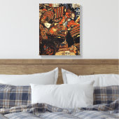 Altes japanisches Gemälde von Samurai Fighting um Leinwanddruck (Insitu (Schlafzimmer))