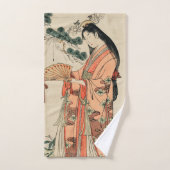 Altes japanisches Holz Zeichnend mit Frauen Badhandtuch Set (Handtuch)