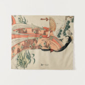 Altes japanisches Holz Zeichnend mit Frauen Wandteppich (Vorderseite (Horizontal))