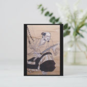Altes japanisches Samurai-Gemälde Postkarte (Stehend Vorderseite)