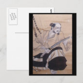 Altes japanisches Samurai-Gemälde Postkarte (Vorne/Hinten)