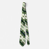 Altes japanisches Samurai Satin Landschaftsmuster Krawatte (Vorderseite)