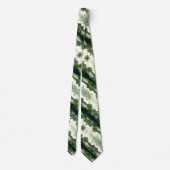 Altes japanisches Samurai Satin Landschaftsmuster Krawatte (Rückseite)