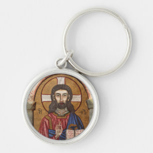 Altes Jesus-Mosaik Schlüsselanhänger