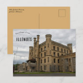 Altes Joliet-Gefängnis Joliet Illinois Postkarte (Vorne/Hinten)