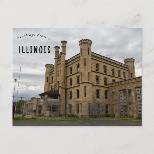 Altes Joliet-Gefängnis Joliet Illinois Postkarte (Vorderseite)