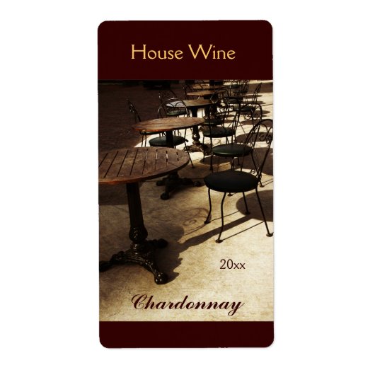 Altes Kaffeehaus Weinflaschenlabel (Vorne)