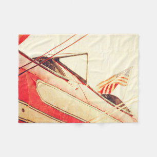 Altes Kampfflugzeug Patriot Rot Fleecedecke