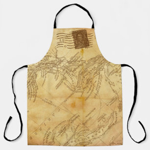 altes Kartenhintergrundpapier Schürze