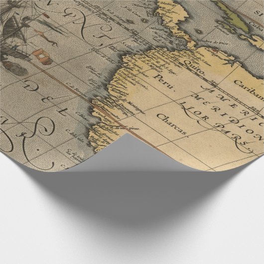 Altes Kartenmuster Geschenkpapier (Ecke)