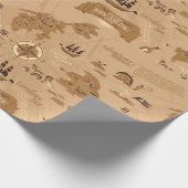 Altes Kartenmuster Geschenkpapier (Ecke)