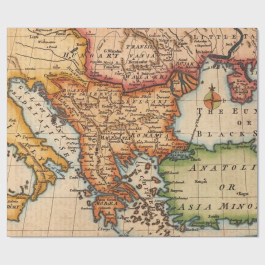 Altes Kartenmuster Geschenkpapier (Flach)