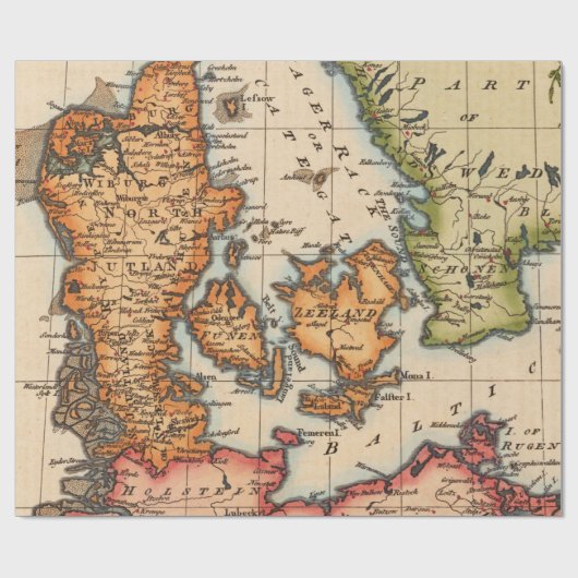 Altes Kartenmuster Geschenkpapier (Flach)